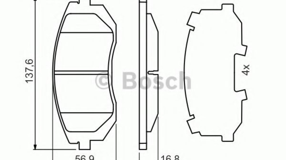 Set placute frana,frana disc SUBARU OUTBACK (BM, BR) (2009 - 2014) BOSCH 0 986 494 653 piesa NOUA