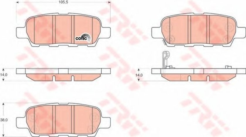 Set placute frana,frana disc SUZUKI GRAND VITARA II (JT) (2005 - 2016) TRW GDB3294 piesa NOUA