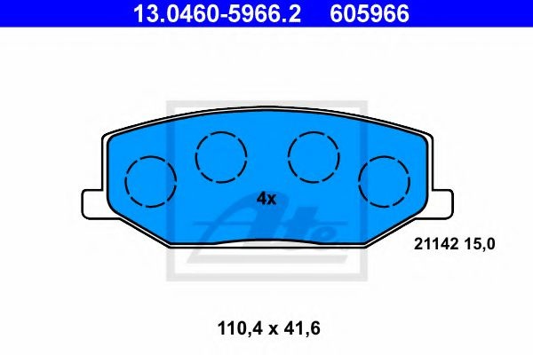 Set placute frana,frana disc SUZUKI JIMNY (FJ) (1998 - 2016) ATE 13.0460-5966.2 piesa NOUA
