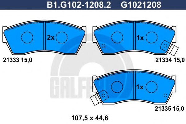Set placute frana,frana disc SUZUKI SWIFT II Hatchback (EA, MA) (1989 - 2005) GALFER B1.G102-1208.2 piesa NOUA