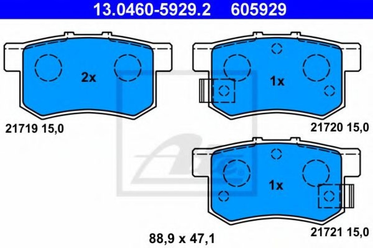 Set placute frana,frana disc SUZUKI SWIFT III (MZ, EZ) (2005 - 2016) ATE 13.0460-5929.2 piesa NOUA