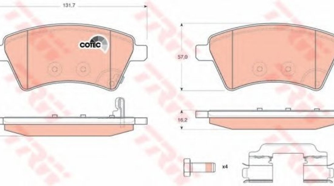 Set placute frana,frana disc SUZUKI SX4 (EY, GY) (2006 - 2016) TRW GDB1673 piesa NOUA