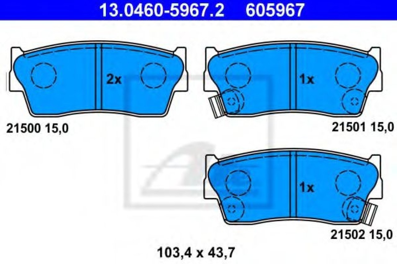 Set placute frana,frana disc SUZUKI VITARA Cabrio (ET, TA) (1988 - 2002) ATE 13.0460-5967.2 piesa NOUA