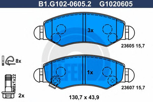 Set placute frana,frana disc SUZUKI WAGON R+ (MM) (2000 - 2016) GALFER B1.G102-0605.2 piesa NOUA