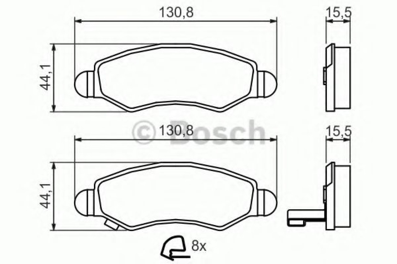 Set placute frana,frana disc SUZUKI WAGON R+ (MM) (2000 - 2016) BOSCH 0 986 494 458 piesa NOUA