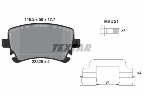 Set Placute Frana,frana Disc Textar Bentley 2332607