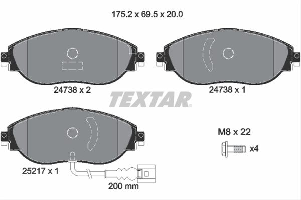 Set Placute Frana,frana Disc Textar Eicher 2473801
