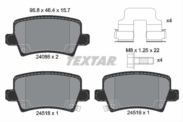 Set Placute Frana,frana Disc Textar Honda 2408601
