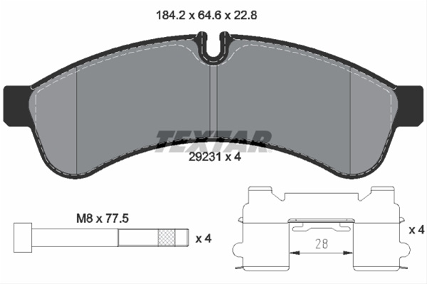 Set Placute Frana,frana Disc Textar Iveco 2923101