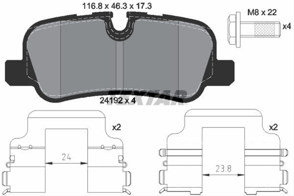 Set Placute Frana,frana Disc Textar Land Rover 2419204