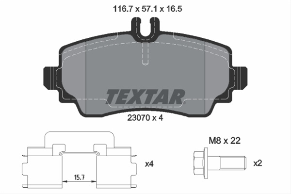 Set Placute Frana,frana Disc Textar Mercedes-Benz 2307003