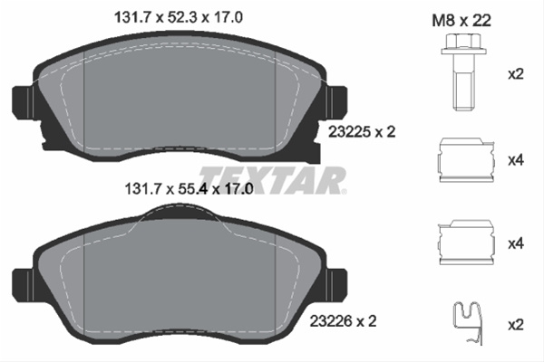 Set Placute Frana,frana Disc Textar Opel 2322501