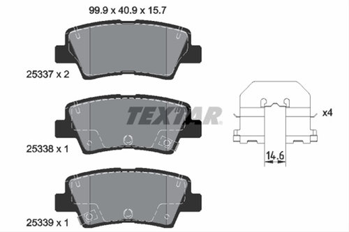 Set Placute Frana,frana Disc Textar Ssangyong 2533701