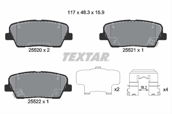 Set Placute Frana,frana Disc Textar Ssangyong 2552001