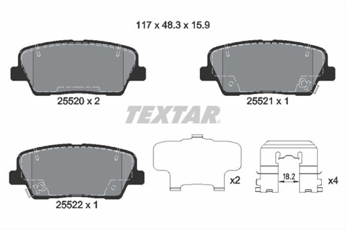 Set Placute Frana,frana Disc Textar Ssangyong 2552001