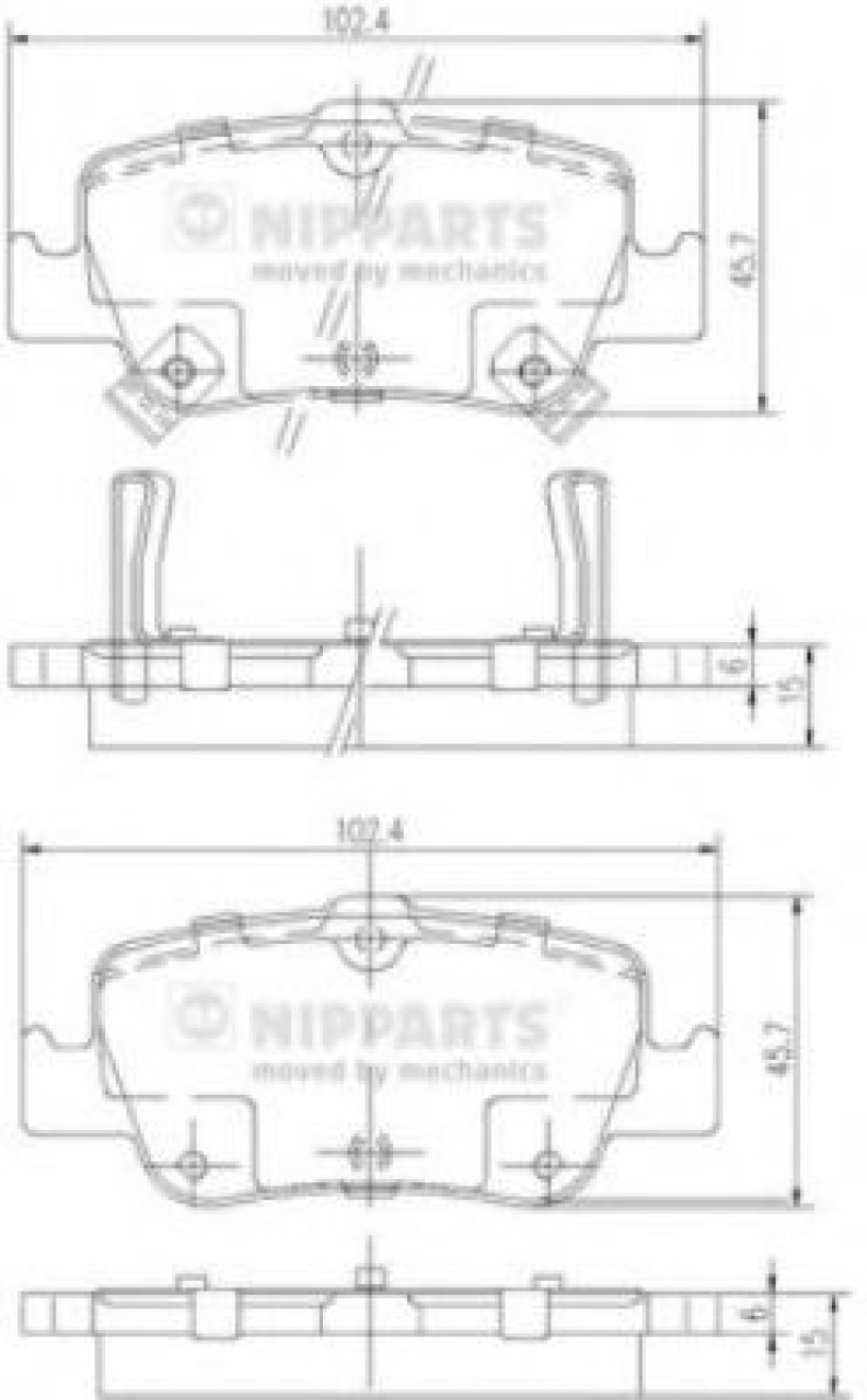 Set placute frana,frana disc TOYOTA AURIS (NRE15, ZZE15, ADE15, ZRE15, NDE15) (2006 - 2012) NIPPARTS J3612033 piesa NOUA