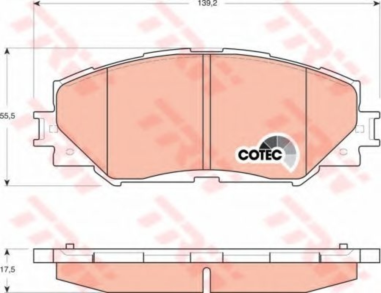 Set placute frana,frana disc TOYOTA AURIS (NRE15, ZZE15, ADE15, ZRE15, NDE15) (2006 - 2012) TRW GDB3425 piesa NOUA