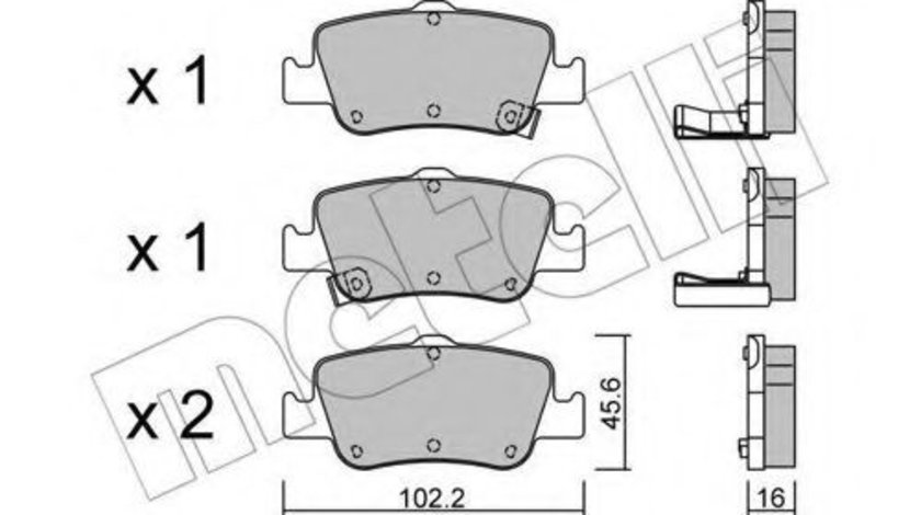 Set placute frana,frana disc TOYOTA AURIS (NRE15, ZZE15, ADE15, ZRE15, NDE15) (2006 - 2012) METELLI 22-0796-0 piesa NOUA