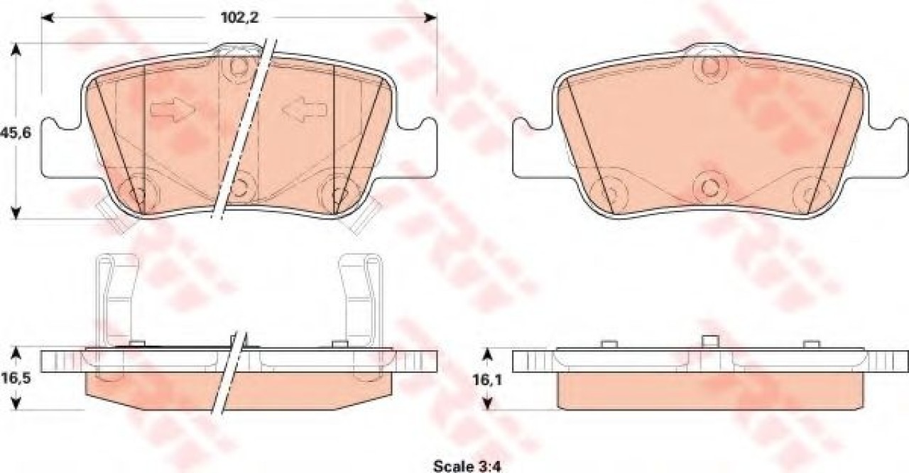 Set placute frana,frana disc TOYOTA AURIS (ZWE18, NZE18, ZRE18) (2012 - 2016) TRW GDB3480 piesa NOUA