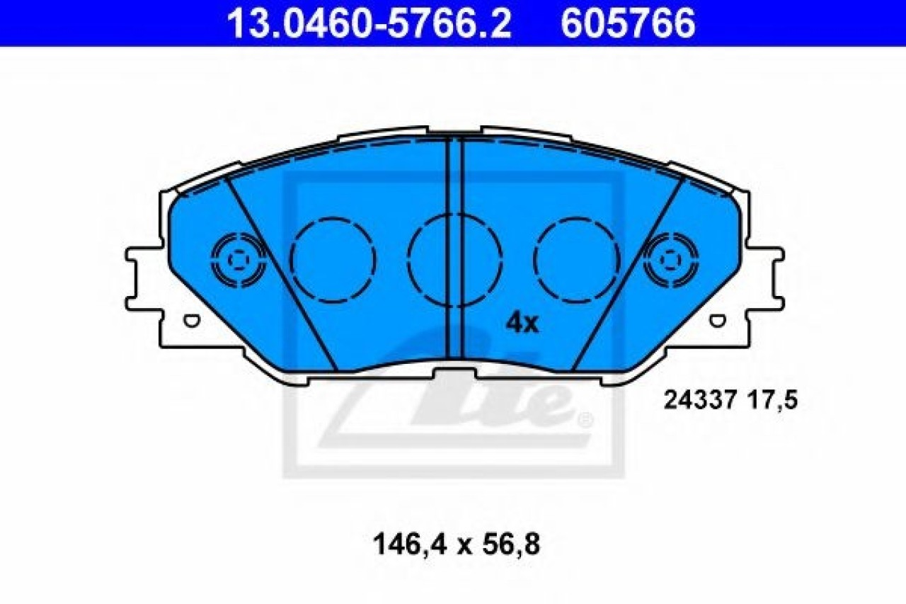 Set placute frana,frana disc TOYOTA AURIS (ZWE18, NZE18, ZRE18) (2012 - 2016) ATE 13.0460-5766.2 piesa NOUA