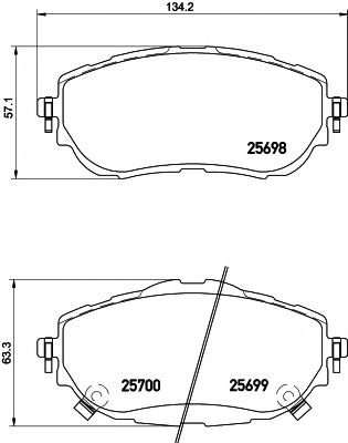 Set placute frana,frana disc TOYOTA AURIS (ZWE18, NZE18, ZRE18) (2012 - 2016) TEXTAR 2569801 piesa N...