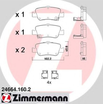 Set placute frana,frana disc TOYOTA AURIS (ZWE18, NZE18, ZRE18) (2012 - 2016) ZIMMERMANN 24664.160.2 piesa NOUA