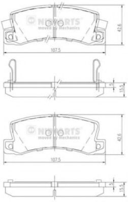 Set placute frana,frana disc TOYOTA AVENSIS (T22) (1997 - 2003) NIPPARTS J3612013 piesa NOUA