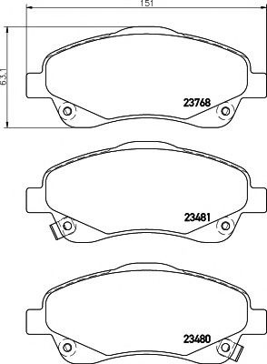Set placute frana,frana disc TOYOTA AVENSIS (T25) (2003 - 2008) TEXTAR 2376802 piesa NOUA