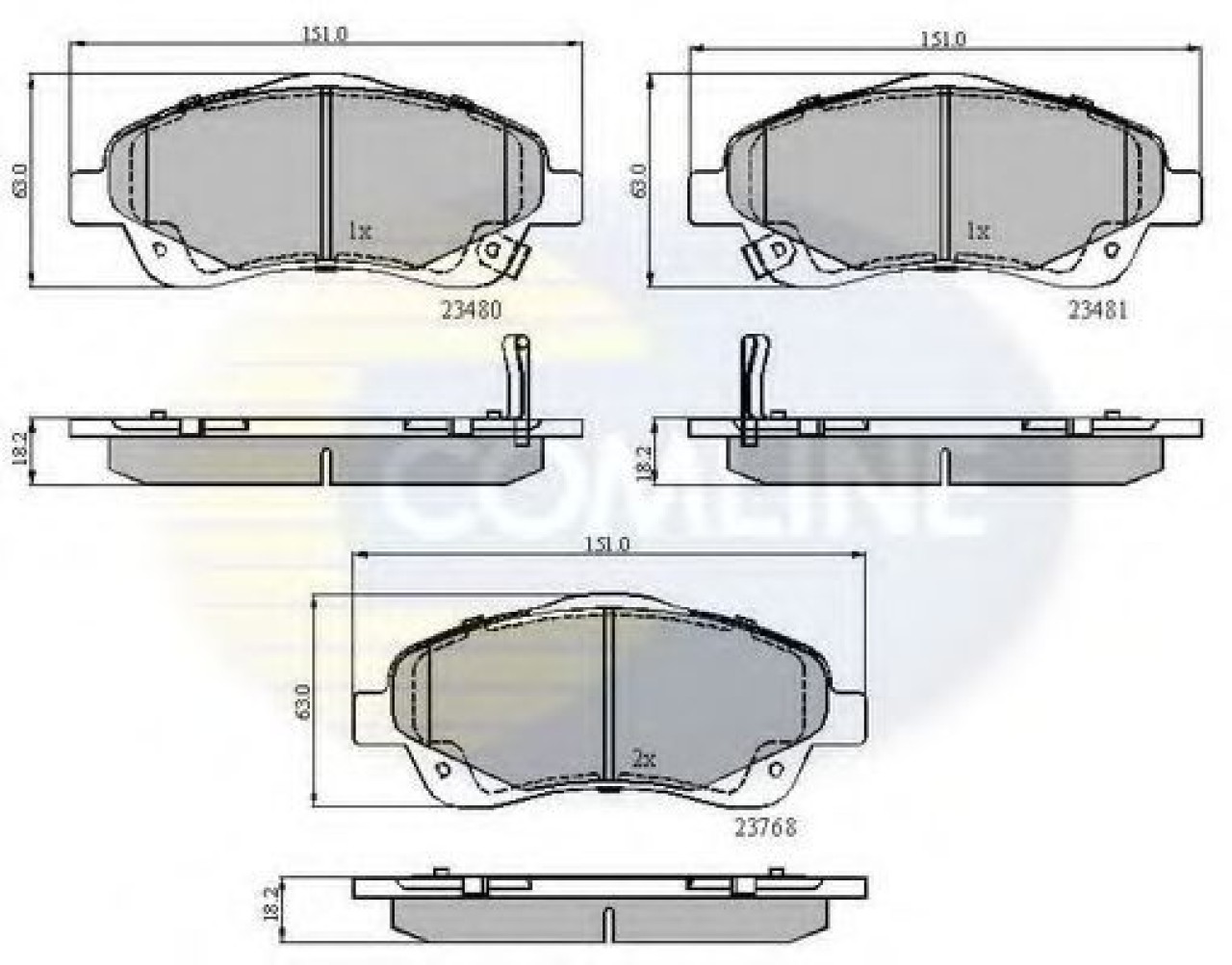 Set placute frana,frana disc TOYOTA AVENSIS (T25) (2003 - 2008) COMLINE CBP31140 piesa NOUA