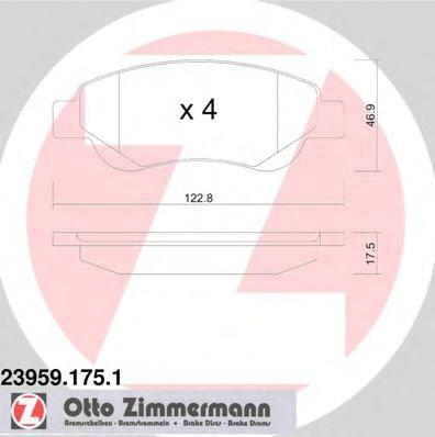 Set placute frana,frana disc TOYOTA AYGO (WNB1, KGB1) (2005 - 2014) ZIMMERMANN 23959.175.1 piesa NOU...