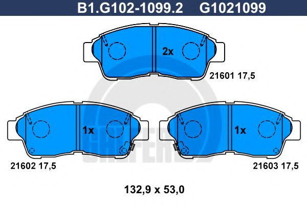 Set placute frana,frana disc TOYOTA CELICA (ST20_, AT20_) (1993 - 1999) GALFER B1.G102-1099.2 piesa NOUA