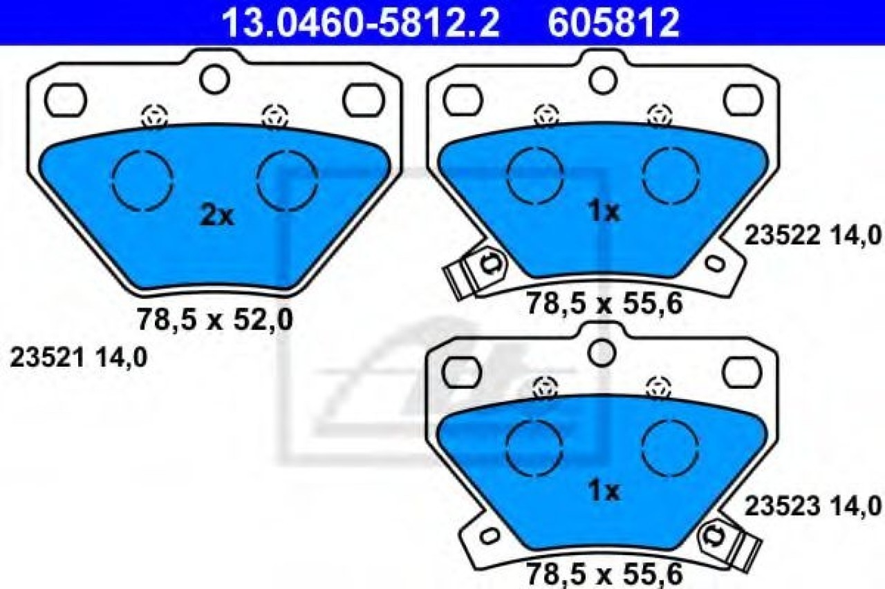 Set placute frana,frana disc TOYOTA CELICA (ZZT23_) (1999 - 2005) ATE 13.0460-5812.2 piesa NOUA