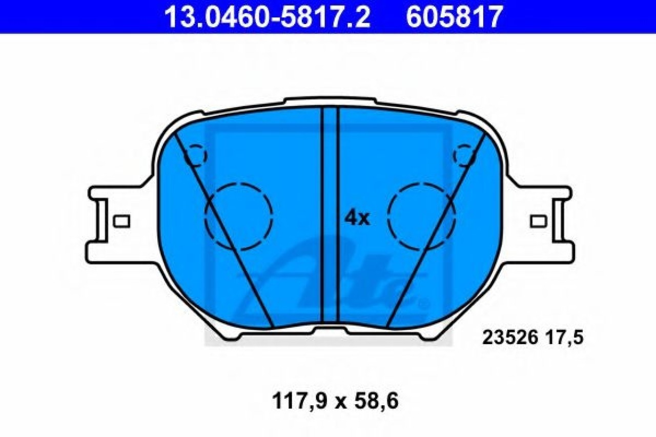 Set placute frana,frana disc TOYOTA CELICA (ZZT23_) (1999 - 2005) ATE 13.0460-5817.2 piesa NOUA