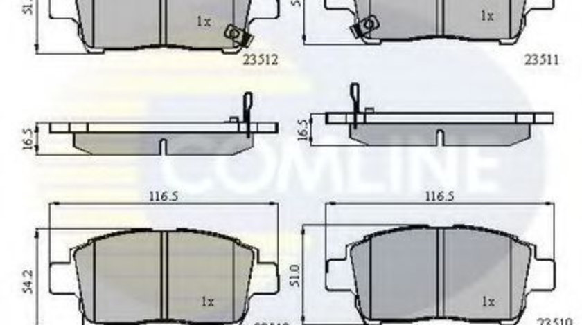 Set placute frana,frana disc TOYOTA COROLLA (CDE12, ZZE12, NDE12, ZDE12) (2001 - 2007) COMLINE CBP31155 piesa NOUA