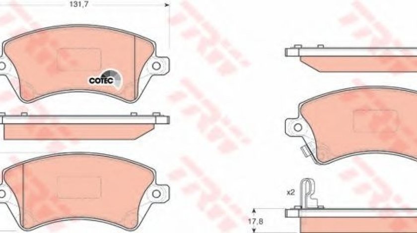 Set placute frana,frana disc TOYOTA COROLLA (CDE12, ZZE12, NDE12, ZDE12) (2001 - 2007) TRW GDB3288 piesa NOUA