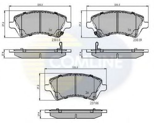 Set placute frana,frana disc TOYOTA COROLLA Combi (E12J, E12T) (2001 - 2007) COMLINE CBP31154 piesa NOUA