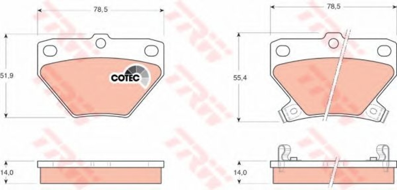 Set placute frana,frana disc TOYOTA COROLLA Combi (E12J, E12T) (2001 - 2007) TRW GDB3243 piesa NOUA