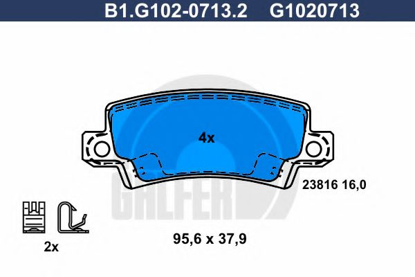 Set placute frana,frana disc TOYOTA COROLLA Combi (E12J, E12T) (2001 - 2007) GALFER B1.G102-0713.2 piesa NOUA