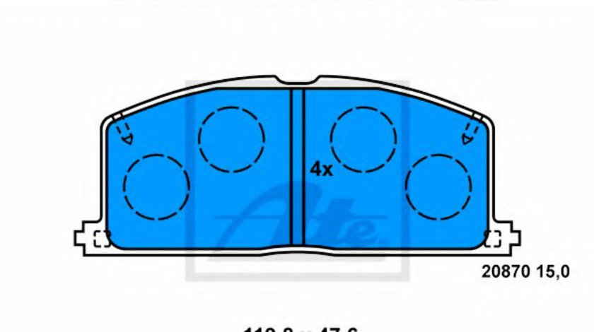 Set placute frana,frana disc TOYOTA COROLLA (E11) (1997 - 2002) ATE 13.0460-5976.2 piesa NOUA