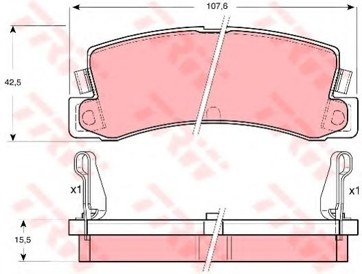 Set placute frana,frana disc TOYOTA COROLLA (E11) (1997 - 2002) TRW GDB730 piesa NOUA