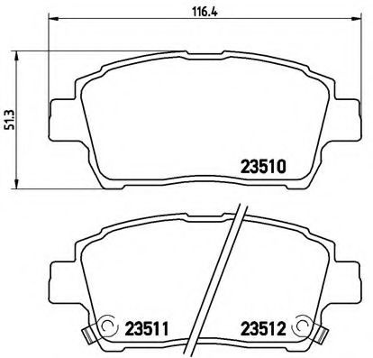 Set placute frana,frana disc TOYOTA COROLLA Verso (ZDE12, CDE12) (2001 - 2004) BREMBO P 83 051 piesa NOUA