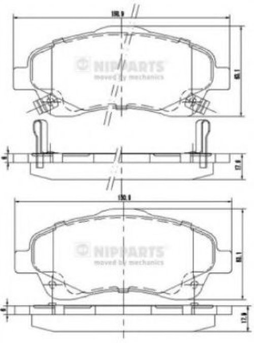 Set placute frana,frana disc TOYOTA COROLLA Verso (ZER, ZZE12, R1) (2004 - 2009) NIPPARTS J3602112 p...