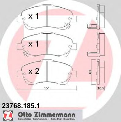 Set placute frana,frana disc TOYOTA COROLLA Verso (ZER, ZZE12, R1) (2004 - 2009) ZIMMERMANN 23768.18...
