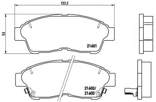 Set placute frana,frana disc TOYOTA COROLLA Wagon (E11) (1997 - 2001) BREMBO P 83 034 piesa NOUA