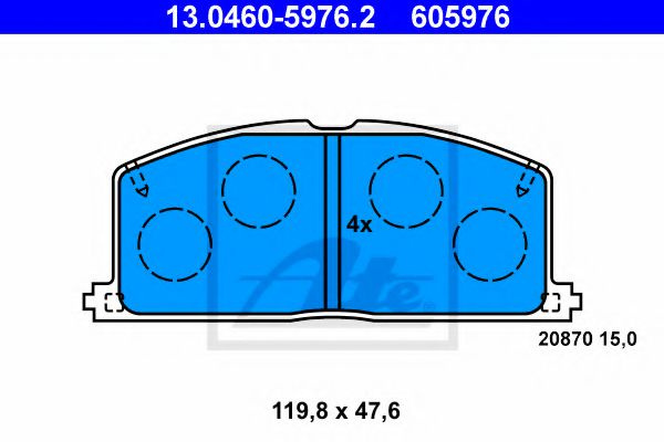 Set placute frana,frana disc TOYOTA COROLLA Wagon (E11) (1997 - 2001) ATE 13.0460-5976.2 piesa NOUA