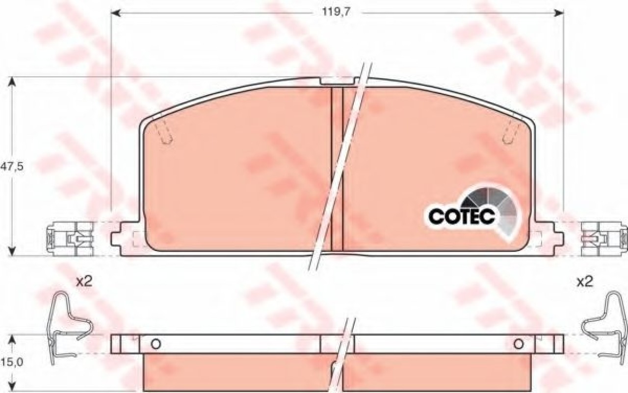 Set placute frana,frana disc TOYOTA COROLLA Hatchback (E11) (1997 - 2002) TRW GDB323 piesa NOUA
