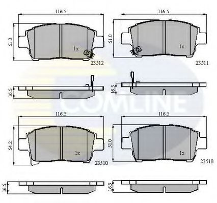 Set placute frana,frana disc TOYOTA COROLLA Limuzina (E12J, E12T) (2001 - 2008) COMLINE CBP31155 piesa NOUA