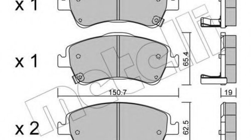 Set placute frana,frana disc TOYOTA COROLLA Limuzina (NRE18, ZRE17, ZRE18, NDE18) (2013 - 2016) METELLI 22-0795-0 piesa NOUA