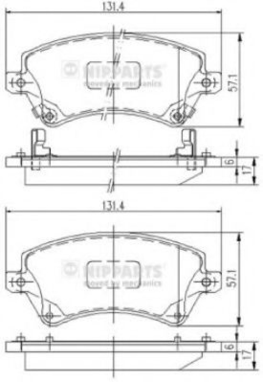 Set placute frana,frana disc TOYOTA COROLLA Hatchback (E11) (1997 - 2002) NIPPARTS J3602101 piesa NOUA