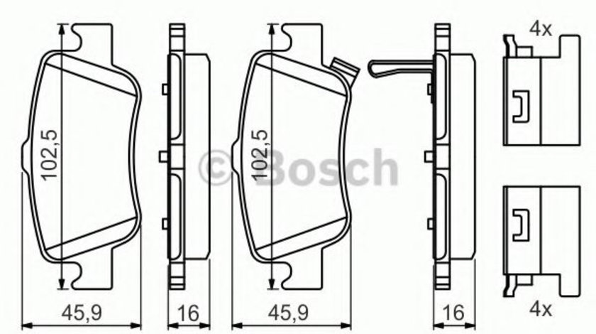 Set placute frana,frana disc TOYOTA COROLLA Limuzina (NRE18, ZRE17, ZRE18, NDE18) (2013 - 2016) BOSCH 0 986 494 651 piesa NOUA